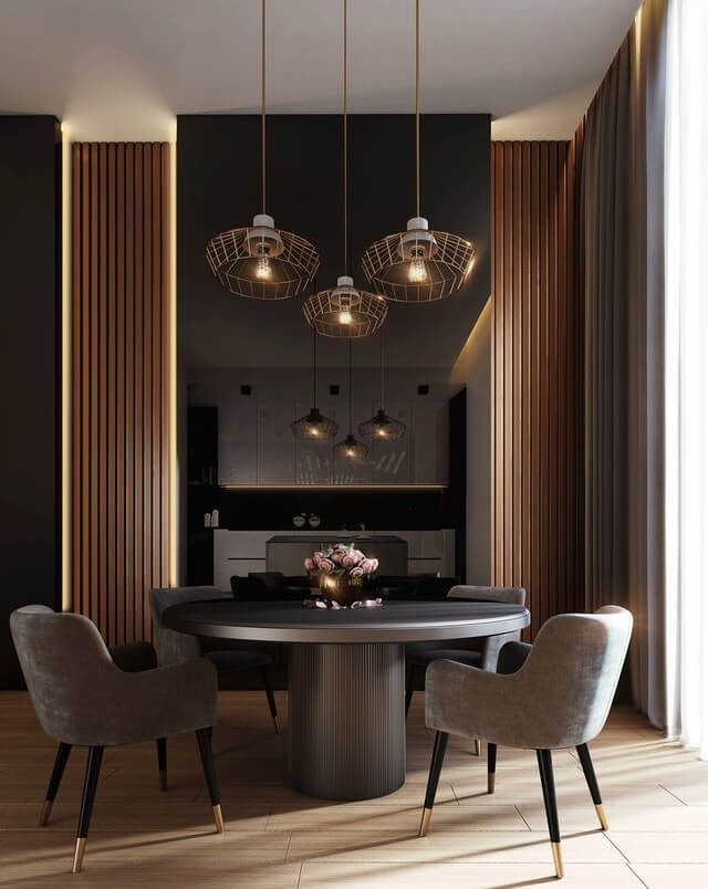 gray-dining-table-under-pendant-lamps gray-dining-table-under-pendant-lamps